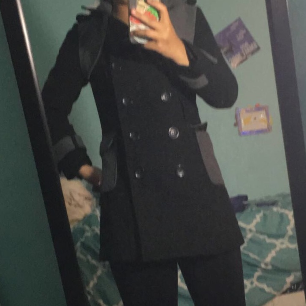 Black and grey casual jacket